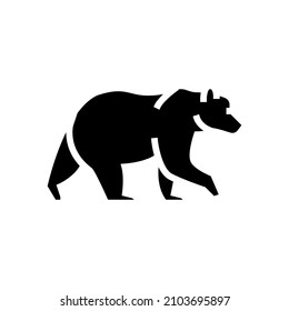 bear animal in zoo glyph icon vector. bear animal in zoo sign. isolated contour symbol black illustration