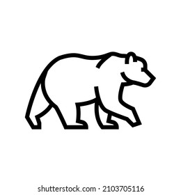 bear animal in zoo line icon vector. bear animal in zoo sign. isolated contour symbol black illustration