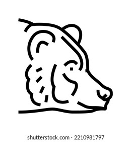 bear animal zoo line icon vector. bear animal zoo sign. isolated contour symbol black illustration