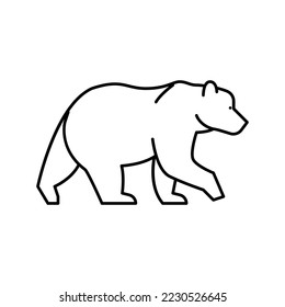 bear animal in zoo line icon vector. bear animal in zoo sign. isolated contour symbol black illustration