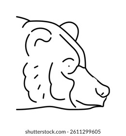 bear animal zoo line icon vector. bear animal zoo sign. isolated contour symbol black illustration