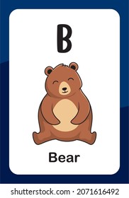 Bear Animals Alphabet Flash Card Education for Kindergarten