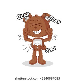 the bear applause illustration. character vector