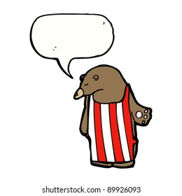 bear in apron cartoon