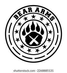 bear arms logo design vector