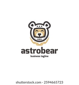 bear astronaut mascot logo vector