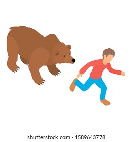 Bear attack icon. Isometric illustration of bear attack vector icon for web