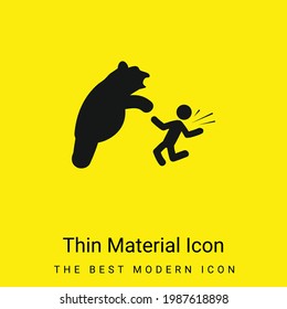 Oso Atacar icono de material amarillo brillante mínimo