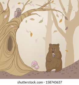 bear in autumn forest