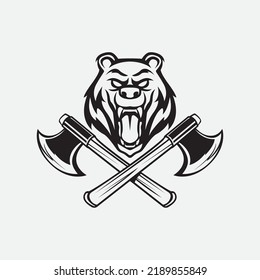 Bear and Axe logo design 