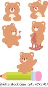 Bear, Baby Bear, Cute, Vector, Character, Young, Teddy Bear, Bear, Animal