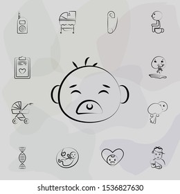 bear baby face art concept line icon. Universal set of maternity for website design and development, app development