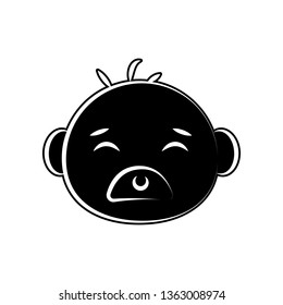 bear baby face art icon. Element of maternity for mobile concept and web apps icon. Glyph, flat icon for website design and development, app development