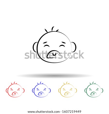 bear baby face art multi color style icon. Simple thin line, outline vector of maternity icons for ui and ux, website or mobile application