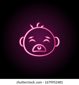 Bear baby face art neon icon. Simple thin line, outline vector of maternity icons for ui and ux, website or mobile application
