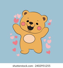 bear baby hand drawn cartoon illustration vector