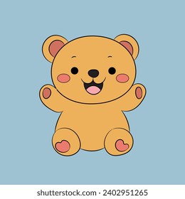 bear baby hand drawn cartoon illustration vector