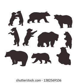 bear baby icon logo set