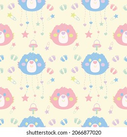 bear baby pattern soft light pastel color seamless pattern for kids 