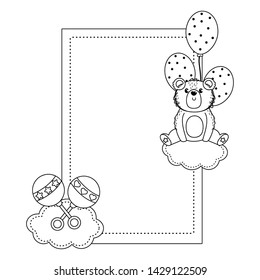 Bear and baby shower symbol design