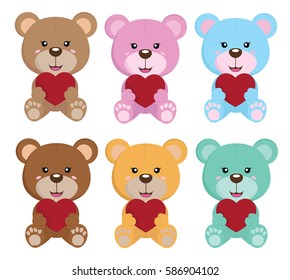 Bear background with love and white background