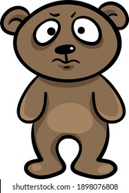 Oso de mal humor, ilustración, vector sobre fondo blanco.