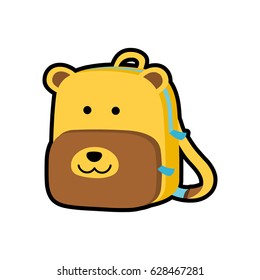 bear bag icon. cute school bag for kids