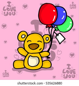 Bear with balloon valentine collection