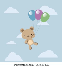 Bear with balloons