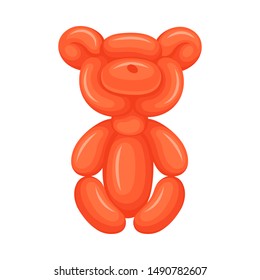 Bear of balloons. Vector illustration on a white background.