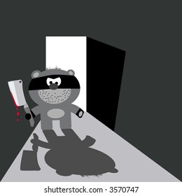 bear bandit cute cut bear danger knife hilarious security wild funny animals door wilderness story green light silhouette disguise crime comical humorous personality mystery fantasy cartoons lighting