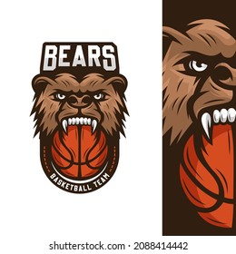 Bear Basketball Sports Mascot Logo Design