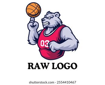 Bear Basketball Vektor Logo type 