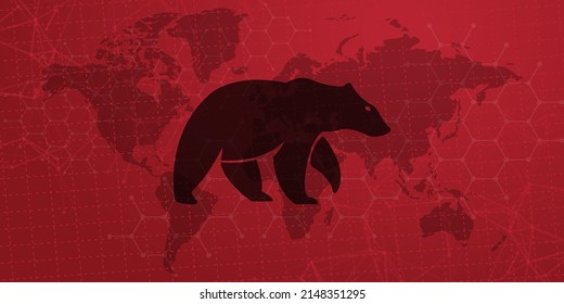 Bear or bearish market trend in crypto currency or stocks. Trade exchange background, down arrow graph for decrease in rates. Cryptocurrency price chart  blockchain technology. Global economy crash.