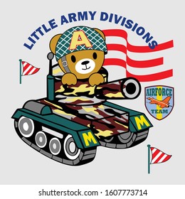 the bear becomes a warrior,cartoon vector illustartion