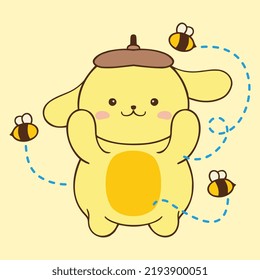 Bear And Bee Tshirt Vector Design