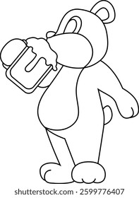 Bear Beer Animal Vector Graphic Art Illustration