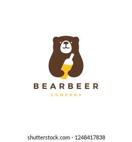 bear beer logo vector icon illustration