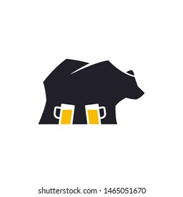 Bear Beer Pub Drink Alcohol Isolated Logo Vector 