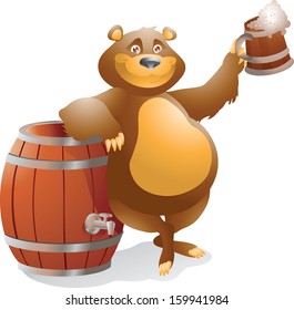 bear with beer smiling