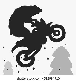 Bear Bike Vector Illustration