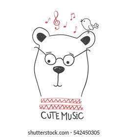 Bear, bird and cute music