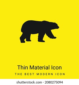 Forma negra del oso icono del material amarillo brillante mínimo