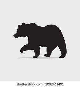 Ilustración vectorial de la silueta negra del oso
