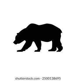 Vector negro de la silueta del oso en un fondo blanco