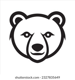 Bear black and white Icon logo