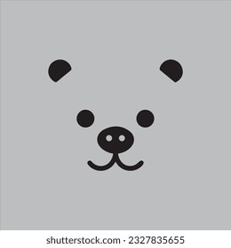 Bear black and white Icon logo