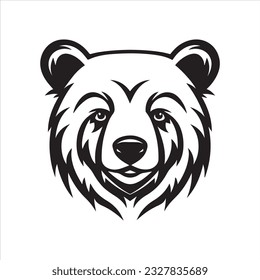 Bear black and white Icon logo