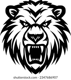 Bear | Black and White Vector illustration