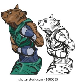 Bear Boxing Mascot for sport teams. Great for t-shirt designs, school mascot logo and any other design work. Ready for vinyl cutting.
